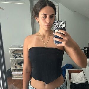 Abercrombie tie in the back top tube crop top